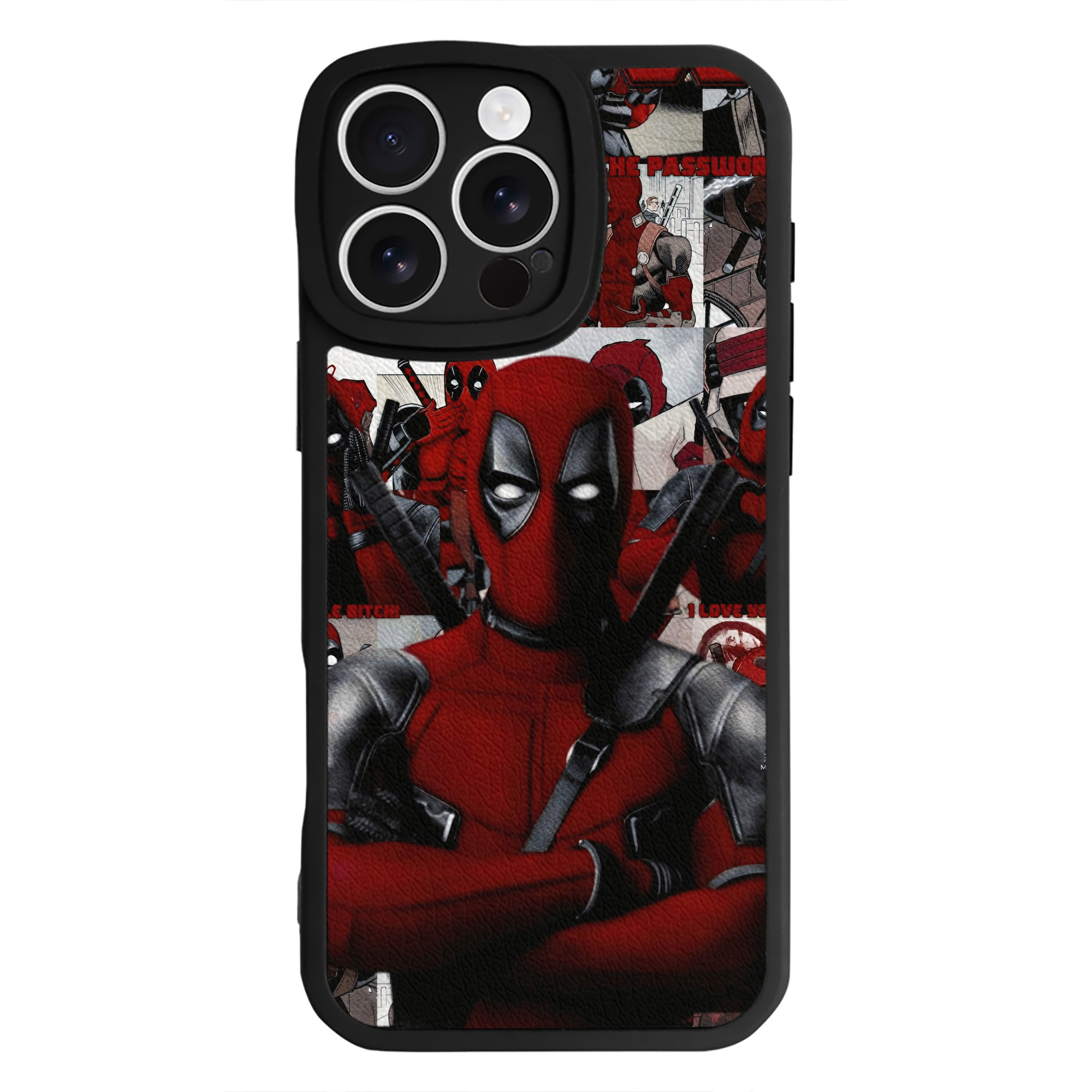 （画像用） Deadpool デッドプール 【iPhone 16シリーズ対応】シリコンスマホケース（レザー調） 材質：シリコン